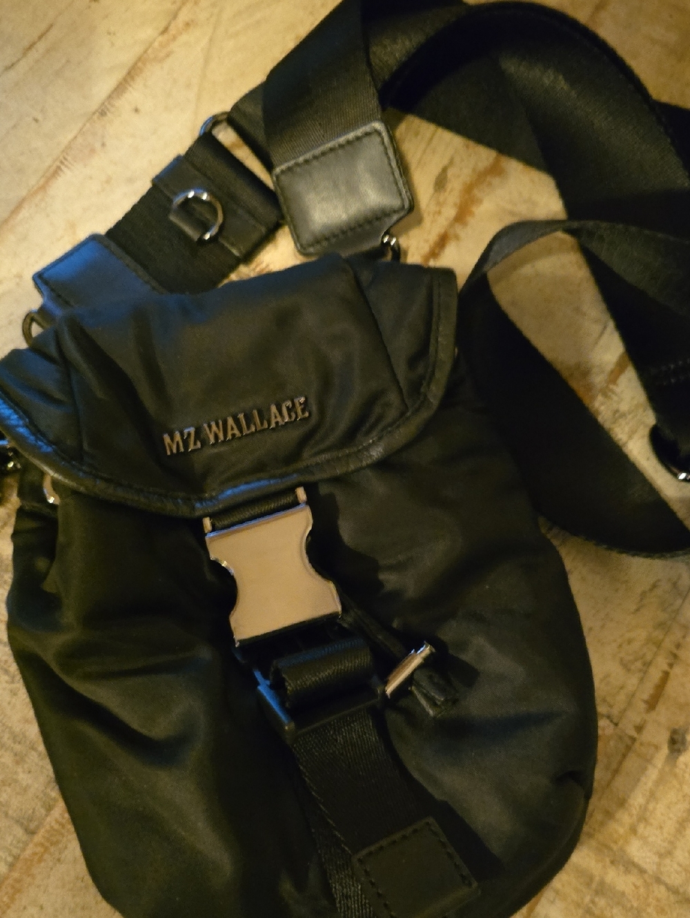 MZ WALLACE Black Sling Belt Bag with Buckle